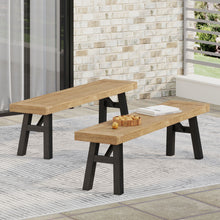 Load image into Gallery viewer, Outdoor Bench With Slat Panel Design And Acacia Wood Frame
