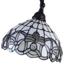 Load image into Gallery viewer, 12" x 12" x 62" Traditional Shaped Floor Lamp With White Stained Glass Bowl Shade - Brown
