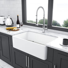 Load image into Gallery viewer, Elegant Farmhouse Apron Front Ceramic Single Bowl, Kitchen Basin
