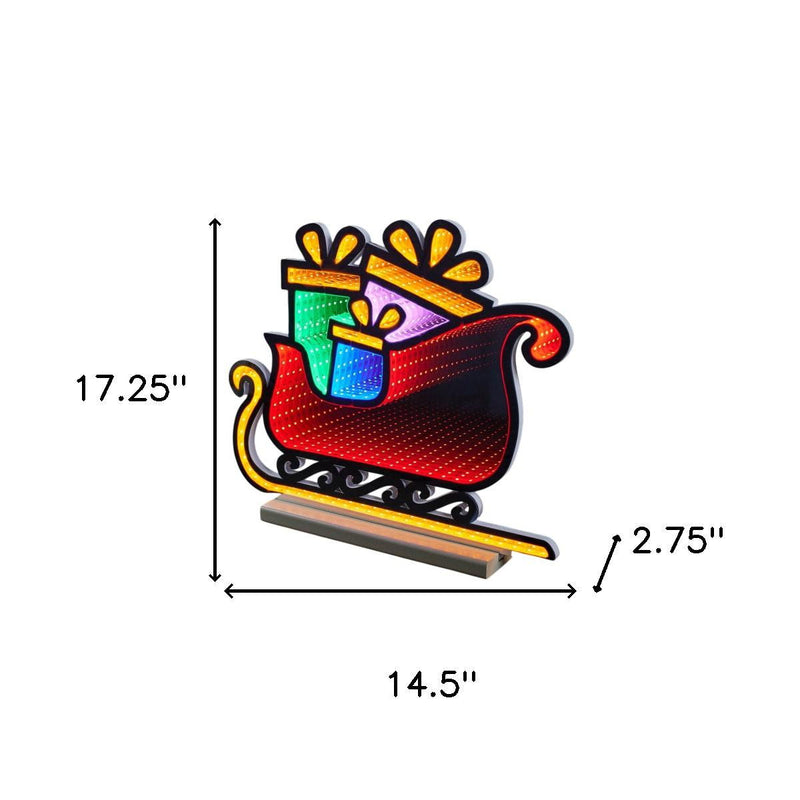 Christmas Tabletop Sign With LED (633795) - Green / Orange / Red