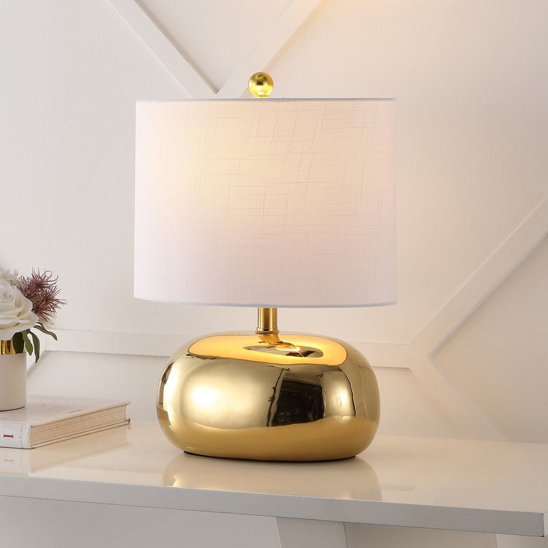 Round Table Lamp LED With Novelty Shade - Gold