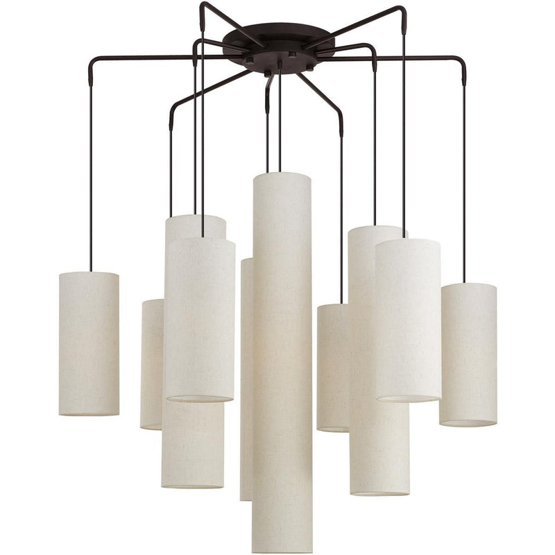 43" Multi Light Dimmable Chandelier With Shades - Bronze