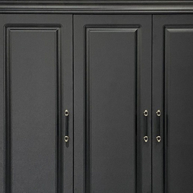 71" Wood Five Door Two Drawer Combo Dresser - Black