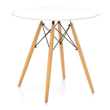 Load image into Gallery viewer, 30" Rounded Fiberglass And Solid Wood Dining Table - White
