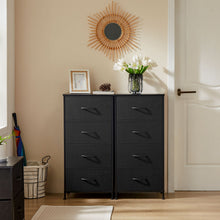 Load image into Gallery viewer, Fabric Metal And Wood Four Drawer Dresser - Black
