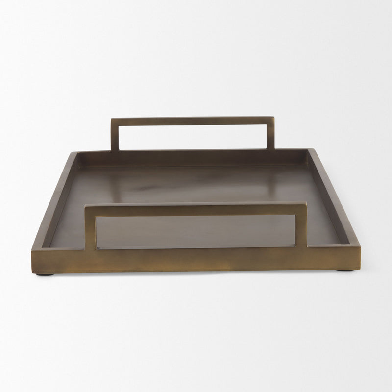 Hand Finished Vanity Tray With Handles - Gold