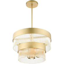 Load image into Gallery viewer, Five Light Dimmable Chandelier With Shades - Gold
