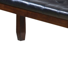 Load image into Gallery viewer, 48" Black and Brown Upholstered PU Leather Bench
