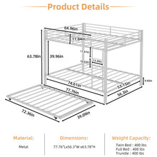 Load image into Gallery viewer, Bunk Bed For Kids, Convertible Frame With Ladders &amp; Guardrail
