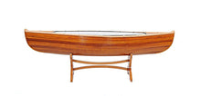 Load image into Gallery viewer, Solid Wood And Glass Canoe Coffee Table - Natural
