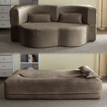 Load image into Gallery viewer, Floor Convertible Sleeper Sofa Bed With 2 Pillows
