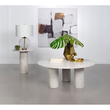 Load image into Gallery viewer, Preston - 2 Piece Coffee And End Table Set With Cylindrical Pedestal Bases, Round Design - White
