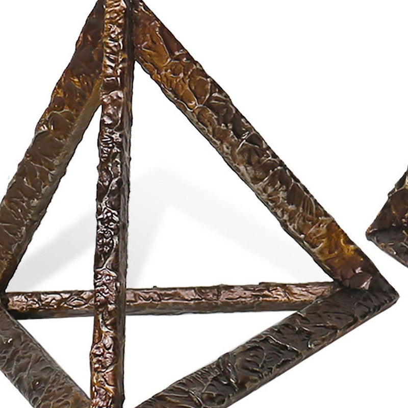 Pyramid Tabletop Sculptures (Set of 3) - Bronze