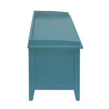 Load image into Gallery viewer, 43" Teal Blue Solid Wood Storage Bench with Drawers
