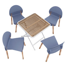 Load image into Gallery viewer, 4 Piece Set Of Single Chairs With A Folding Square Table
