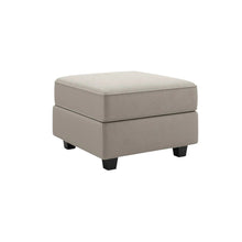Load image into Gallery viewer, Microfiber Storage Ottoman - Gray / Black
