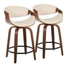 Load image into Gallery viewer, Symphony - Mid Century Modern Fixed Height Counter Stool With Swivel With Round Footrest (Set of 2)
