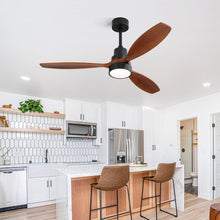 Load image into Gallery viewer, Ceiling Fan With Reversible DC Motor, LED Light, Solid Blades, Remote Control
