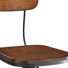 Load image into Gallery viewer, Steel Swivel Low Back Adjustable Height Bar Chair With Footrest 46" - Chestnut
