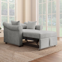 Load image into Gallery viewer, Chenille Convertible Sleeper Chair With Adjustable Backrest, 3 In 1 Lounger Chair Turns Into Bed, Single Bed For Living Room
