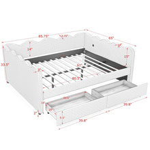 Load image into Gallery viewer, Gingham Daybed With USB Charging Port, Wave-Shaped Design
