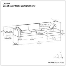 Load image into Gallery viewer, Charlie - Upholstered Deep Seater Sectional Sofa

