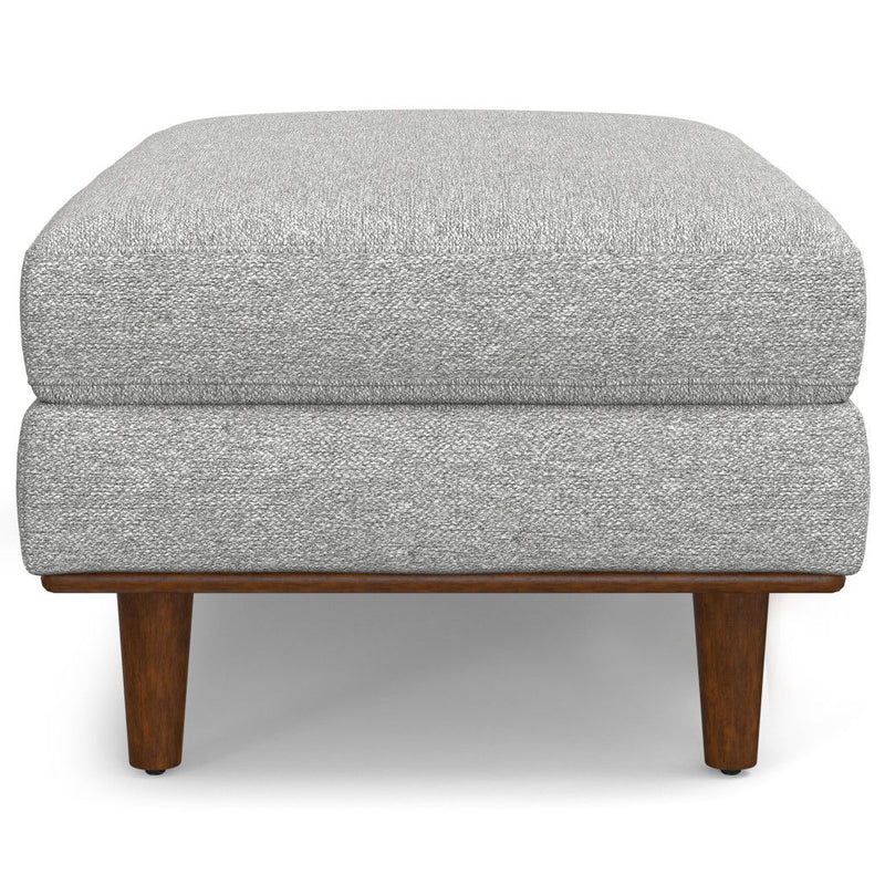 Mid-Century Fabric Cocktail Ottoman - Gray / Brown