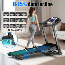 Load image into Gallery viewer, Treadmills For Home, Electric Treadmill With Automatic Incline, Foldable 3.5Hp Workout Running Machine Walking, Double Running Board Shock Absorption Pulse Sensor Bluetooth Speaker App Fitshow - Black
