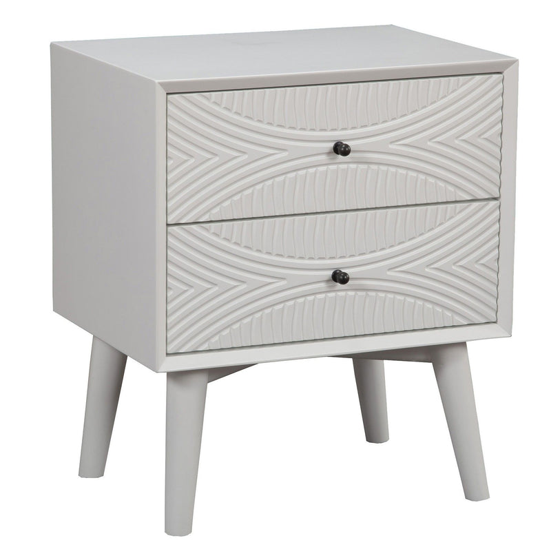 Groovy 1 Drawer Wood Nightstand - White