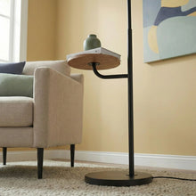 Load image into Gallery viewer, Seoul - Floor Lamp With Rotary Switch Wood Table Base - Black / White
