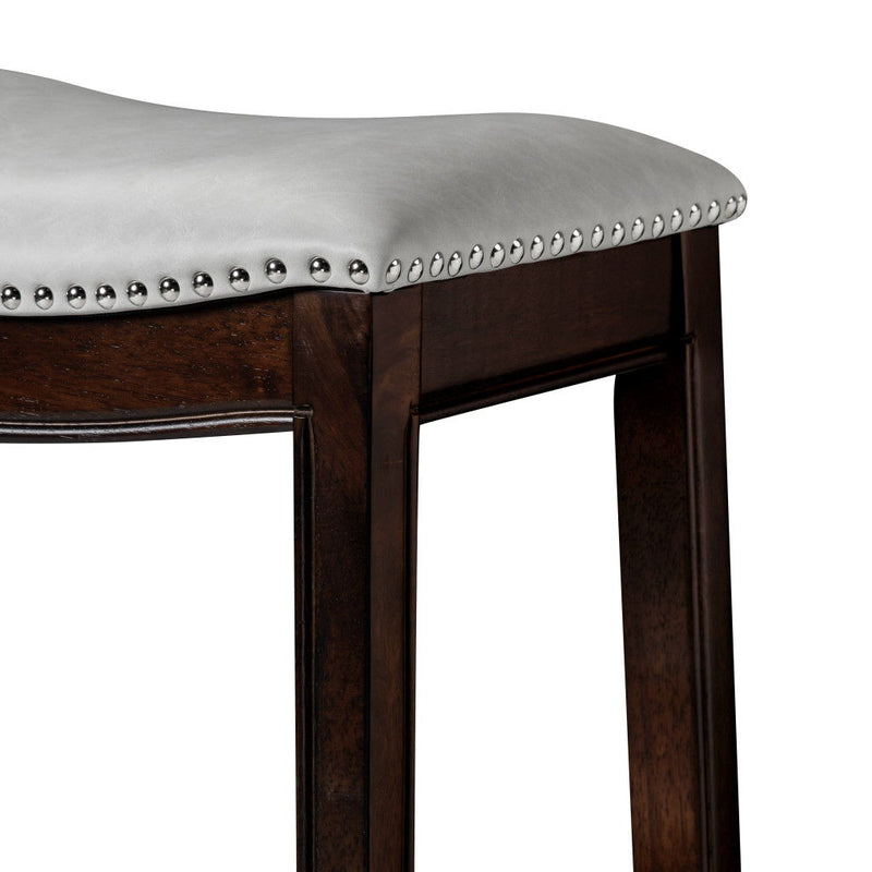 Backless Bar Height Bar Chair - Gray / Espresso