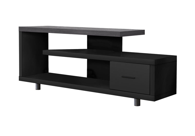TV Stand Open Shelving - Black / Gray