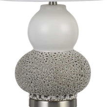 Load image into Gallery viewer, 24" Metal Two Light Desk Table Lamps With White Globe Shade (Set of 2) - Silver
