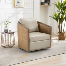 Load image into Gallery viewer, Barrel, Comfy Round Accent Sofa Chair With 360 Degree Swivel, Leisure Arm
