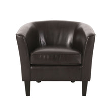 Load image into Gallery viewer, Faux Leather Club Chair With Curved Backrest - Brown
