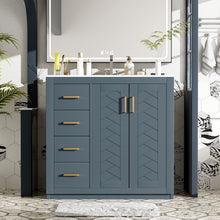 Load image into Gallery viewer, Bathroom Vanity With Sink Combo, Storage Cabinet, Freestanding Set With 3 Drawers &amp; Soft Closing Doors
