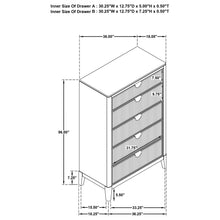 Load image into Gallery viewer, Mason - 5 Drawer Chest With Fluted Design - Black

