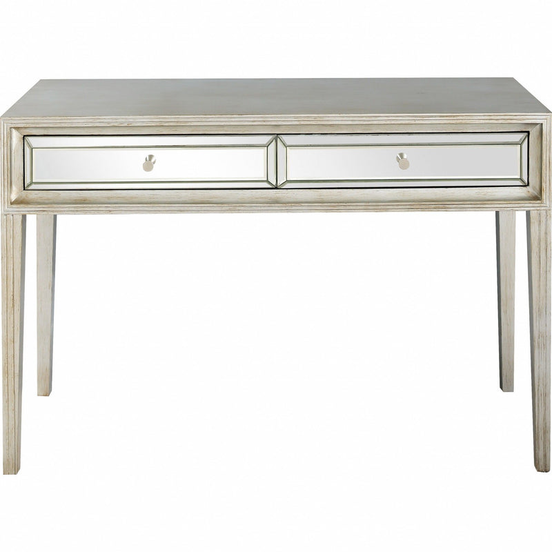 48" Mirrored Glass Console Table - Silver