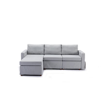 Load image into Gallery viewer, 3 Seat Module Sectional Sofa Couch With 1 Ottoman,Seat Cushion and Back Cushion Removable and Washable,Light Grey
