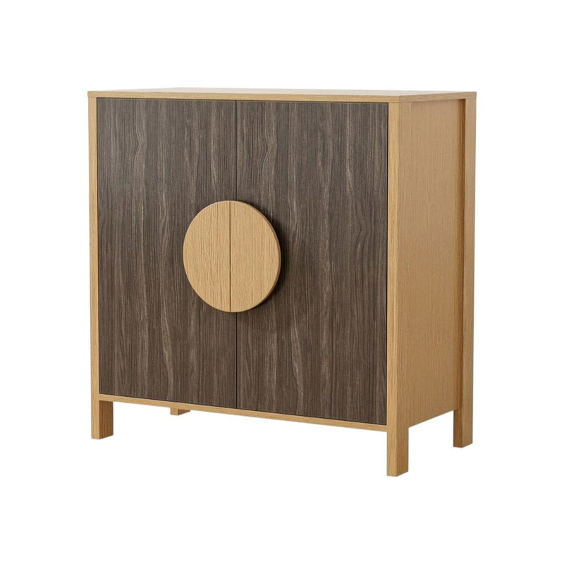 31" Solid Wood Console Accent Cabinet With Two Doors - Sepia