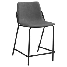 Load image into Gallery viewer, Counter Height Stools With Footrest (Set of 2) - Gray / Black
