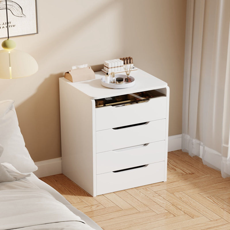 19" Wood Lighted Vanity Three Drawer Dresser With Mirror - White