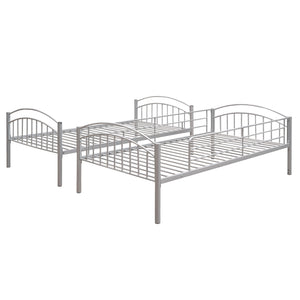 Twin Over Twin Metal Bunk Bed,Divided into Two Beds(Silver){OLD SKU:MF280424AAN}