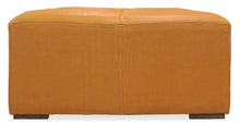 Load image into Gallery viewer, 36" Genuine Leather And Solid Wood Square Cocktail Table - Orange
