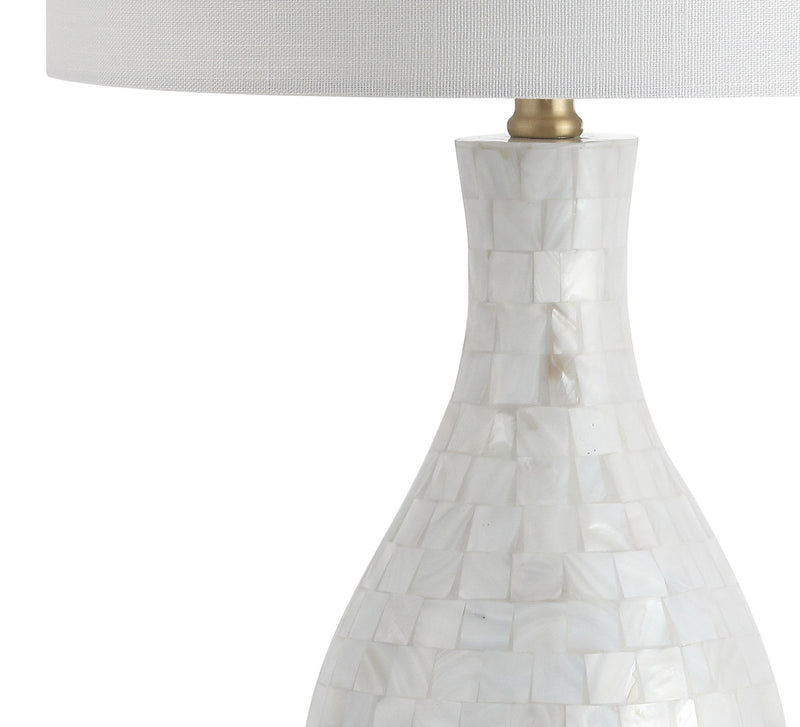 27" Novelty Table Lamp LED With Drum Shade - White