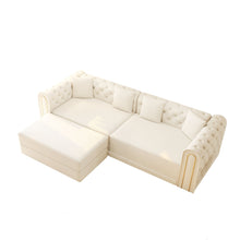 Load image into Gallery viewer, 3-In-1 Convertible Sleeper Sofa With Movable Ottoman For Living Room
