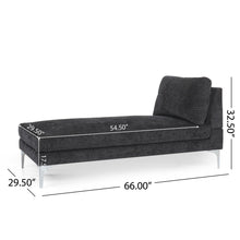 Load image into Gallery viewer, Fabric Upholstered Chaise Lounge With Iron Bracket Legs - Gray
