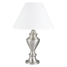 Load image into Gallery viewer, Metal Urn Table Lamp With White Classic Empire Shade - Nickel

