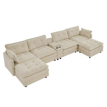 Load image into Gallery viewer, Oversized Modular Sectional Sofa With Multi Functional Console
