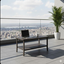 Load image into Gallery viewer, Rectangular Outdoor Coffee Table, 2 Tier All Weather Patio Table - Brown
